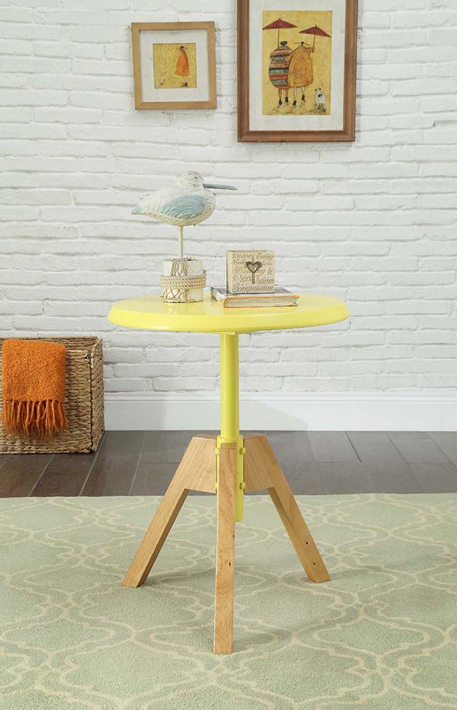 ACME Lumina - End Table - Yellow & Natural | Meri Furniture