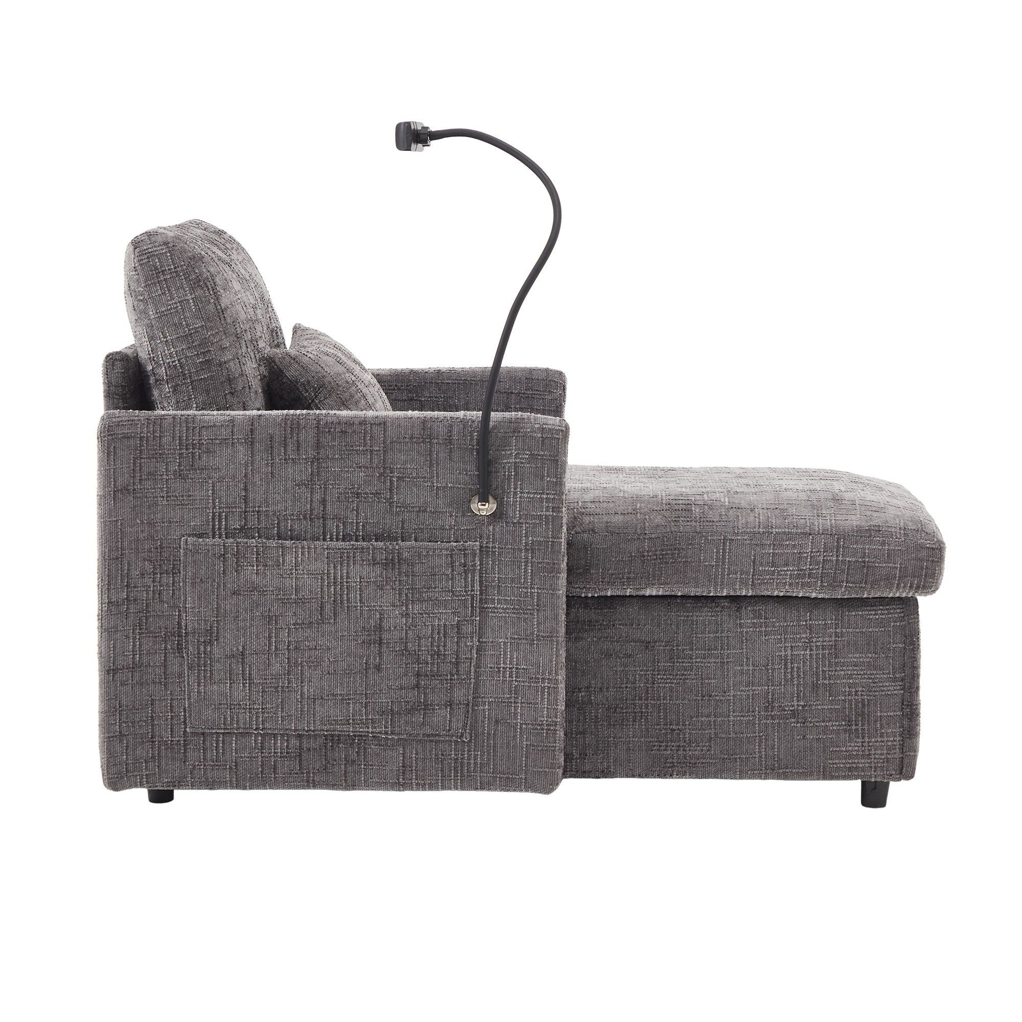 Multifunctional Chenille Recliner Sofa With Storage And Phone Bracket