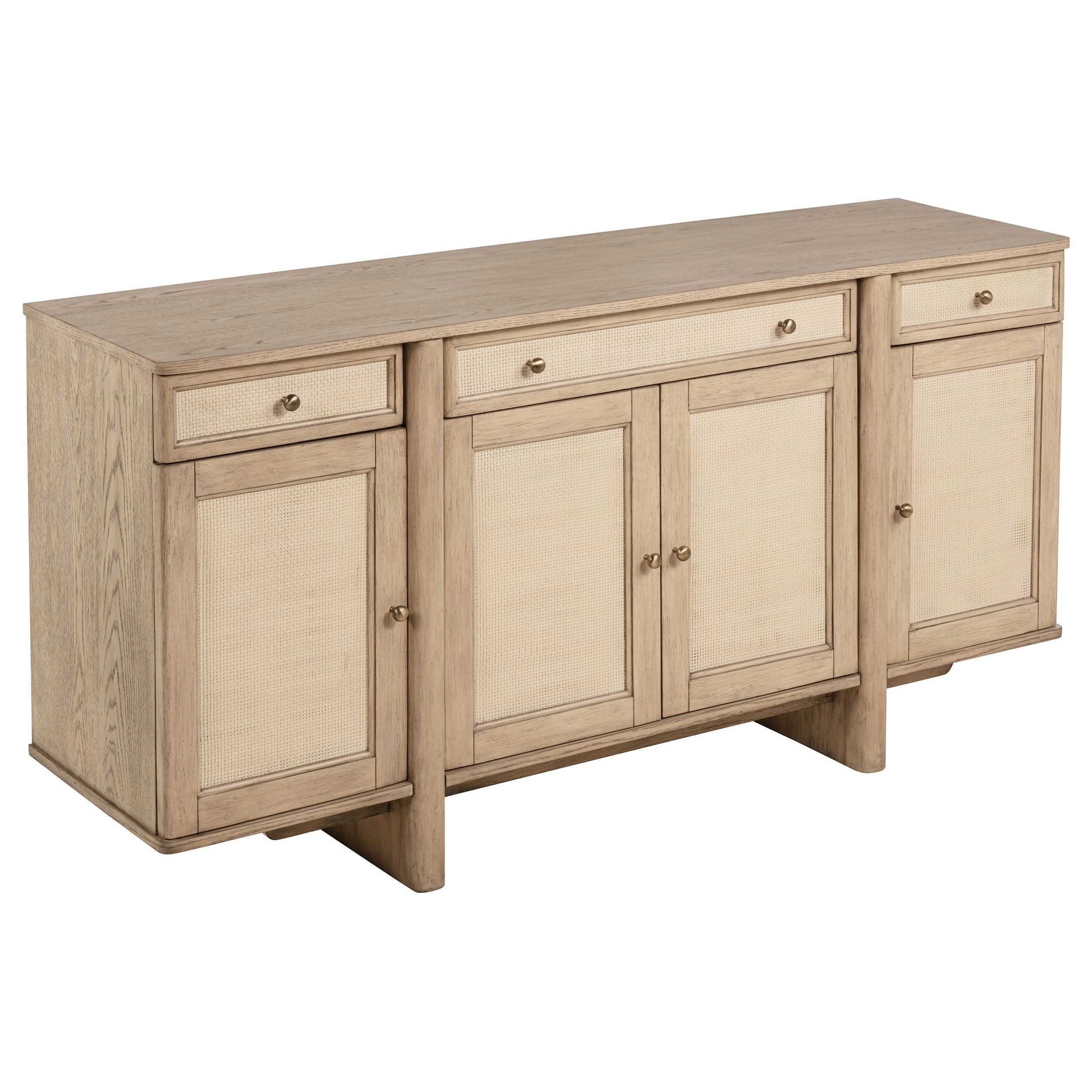 Coaster Fine Furniture Kailani - 4-Door Cane Sideboard Buffet Cabinet - Beige Oak | Meri Furniture