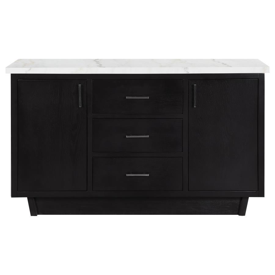 Coaster Fine Furniture Sherry - 3-Drawer Marble Top Sideboard Buffet - Rustic Espresso | Meri Furniture