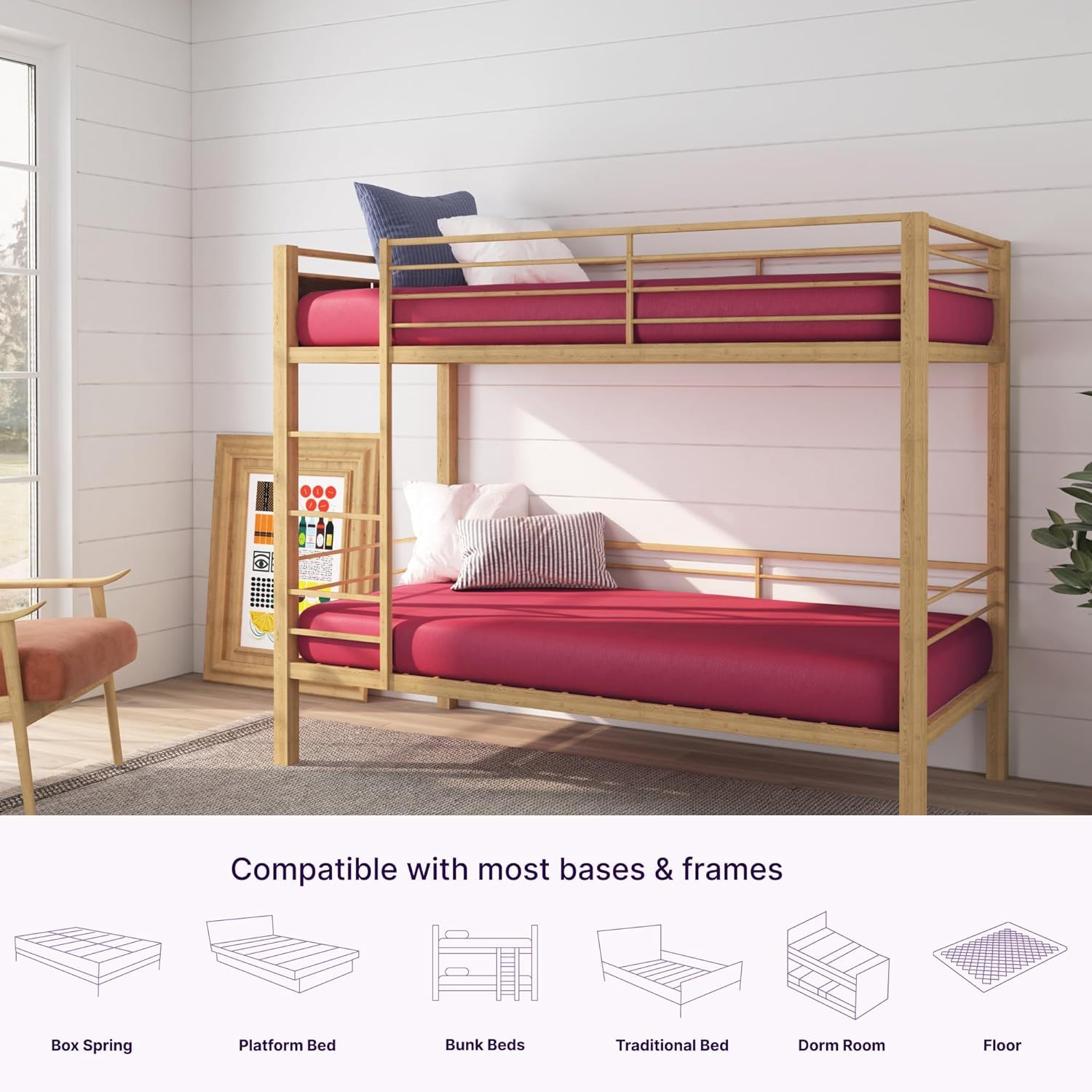 5" Memory Foam Mattress With Responsive Support And Breathable Cover