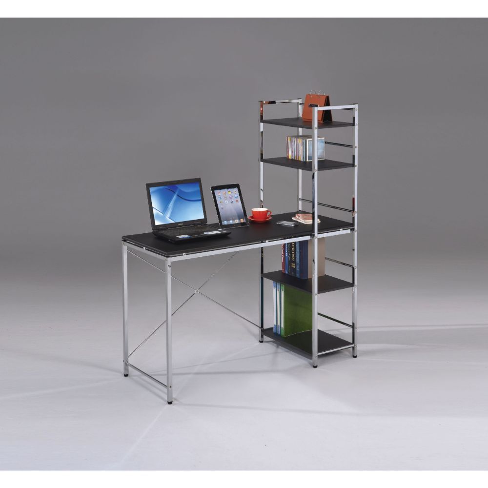 ACME Elvis - Desk - Black & Chrome | Meri Furniture