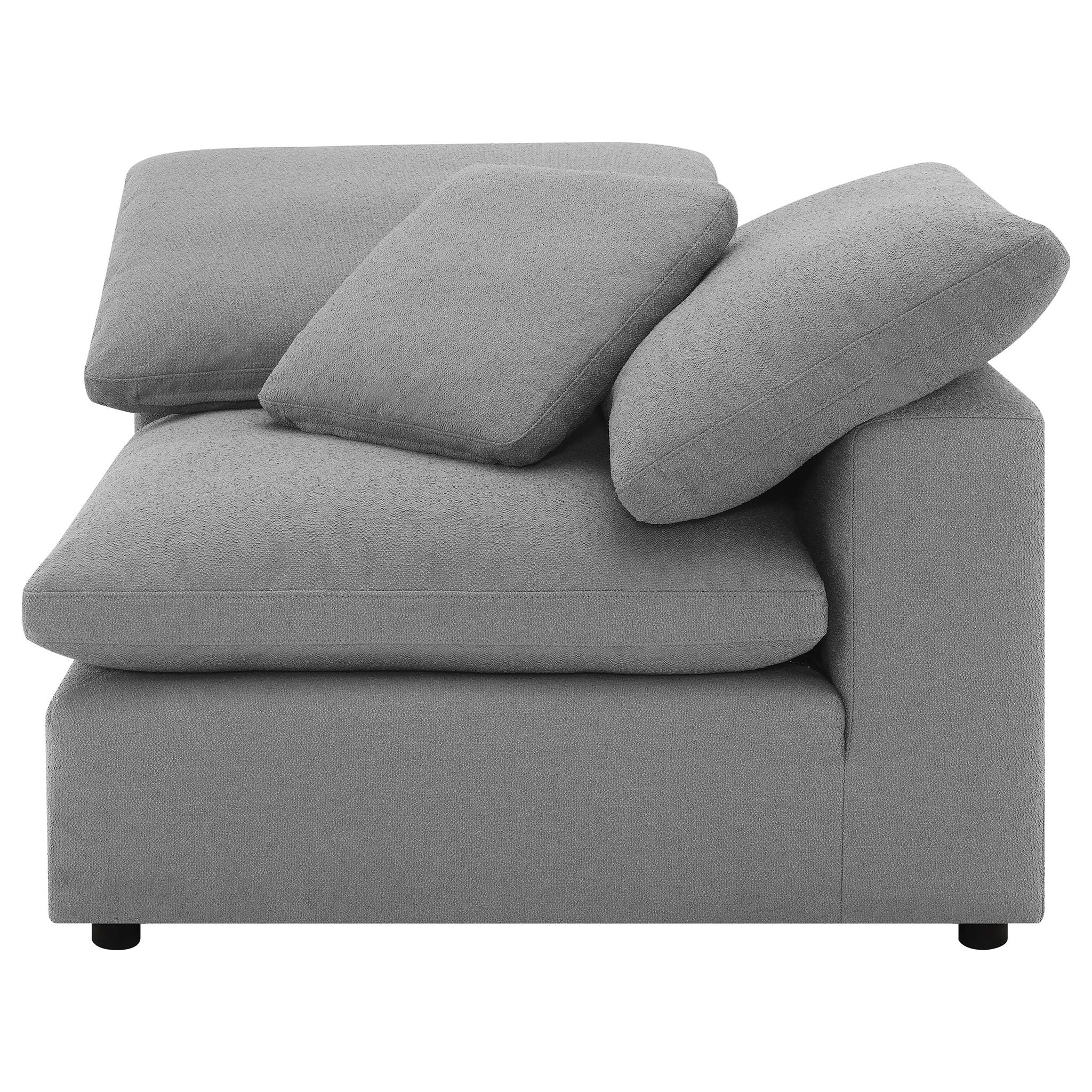 Segoura - 5 Piece Upholstered Modular Sectional With Reclined Back Pillows - Gray