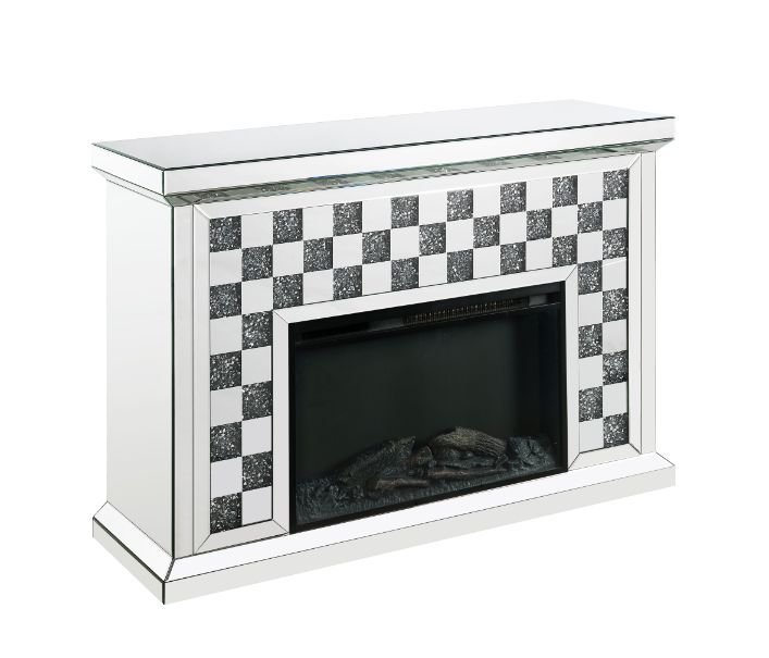 ACME Noralie - Fireplace - Mirrored | Meri Furniture