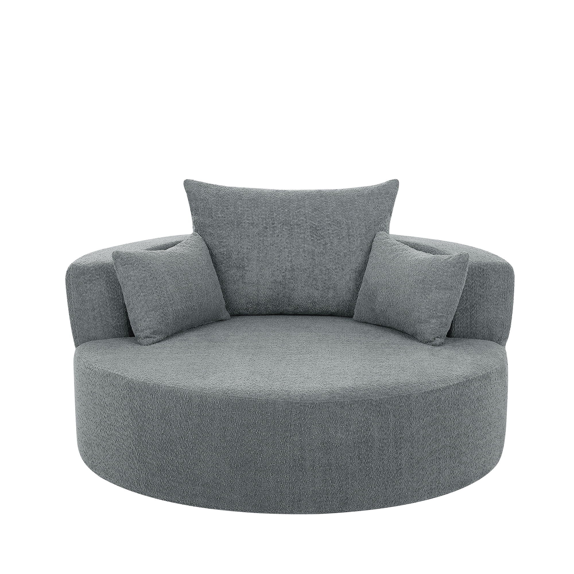 360° Swivel Accent Barrel Chair With 3 Removable Pillows For Living Room