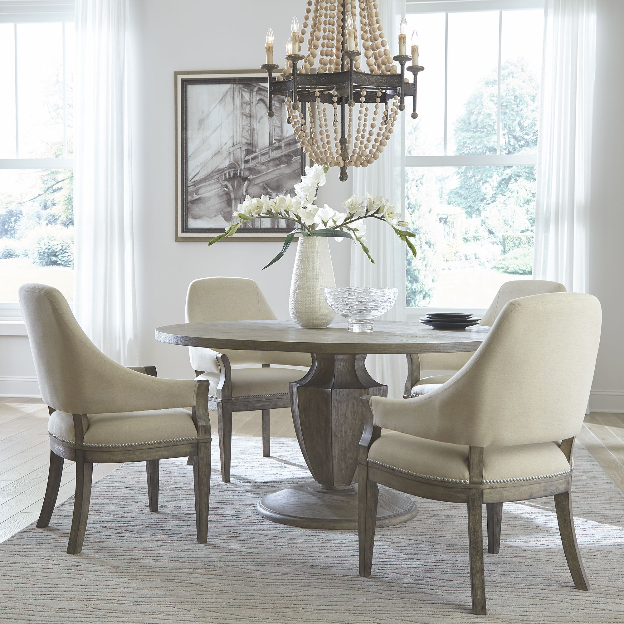 Liberty Furniture Westfield - Optional 5 Piece Pedestal Table Set - Light Brown | Meri Furniture
