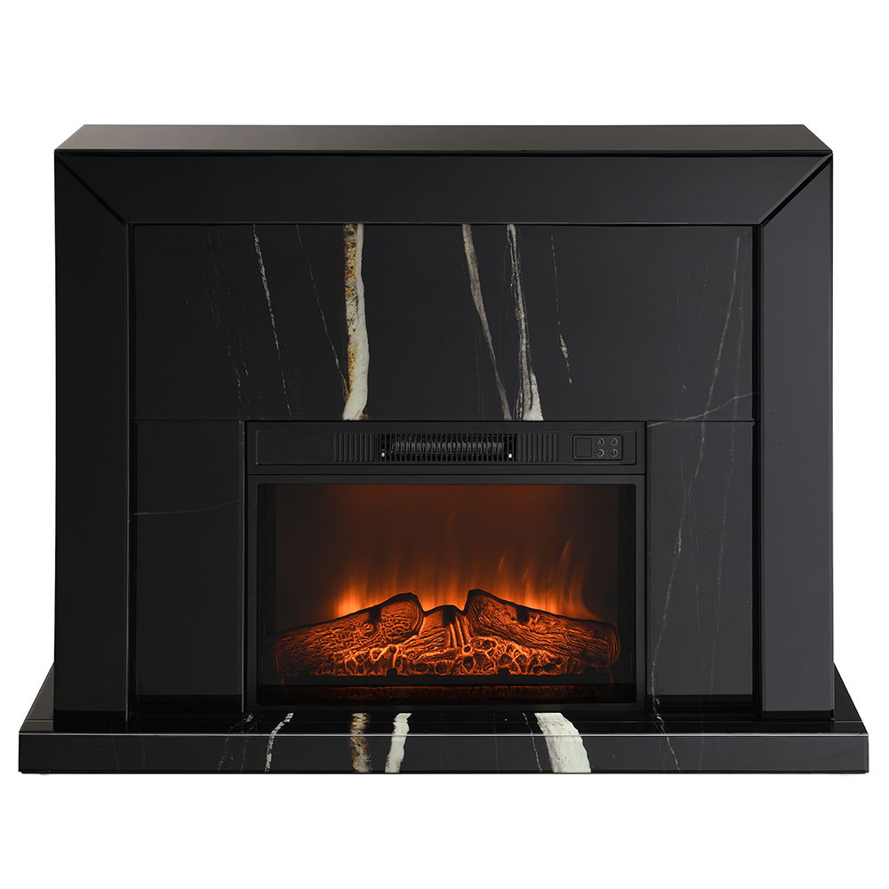 Drisana - Fireplace - Black Mirrored Finish