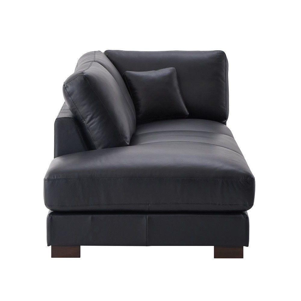 Geralyn - Sectional Sofa With 2 Pillows - Black Leather