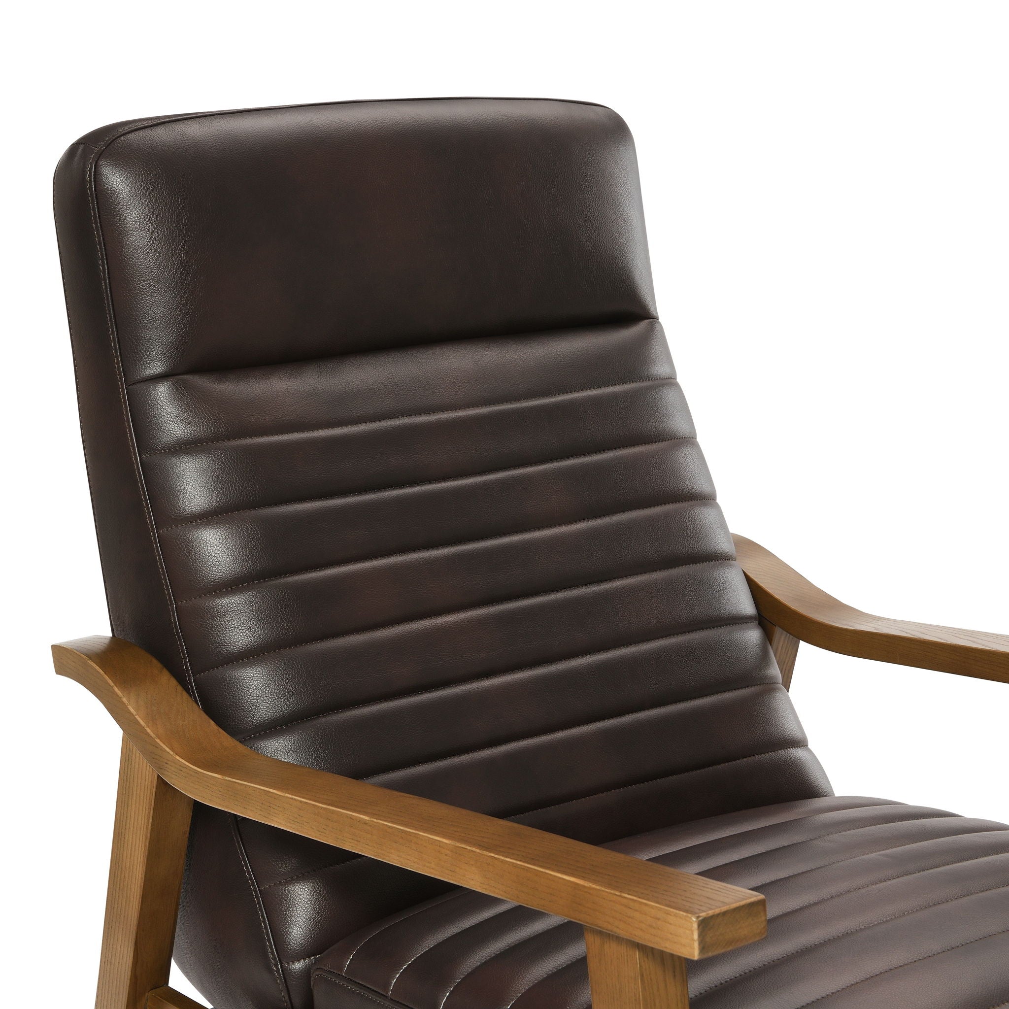 Asher - Modern Push Back Recliner With Wood Arms