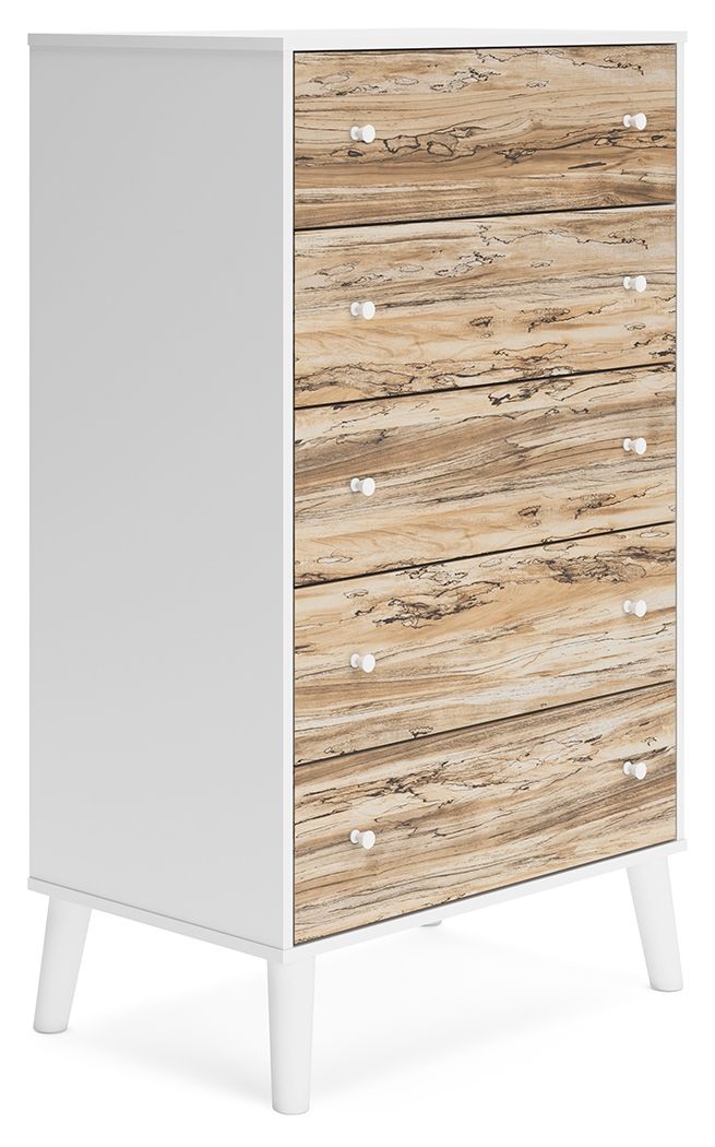 Signature Design by Ashley® Piperton - Brown / White - Five Drawer Chest | Meri Furniture