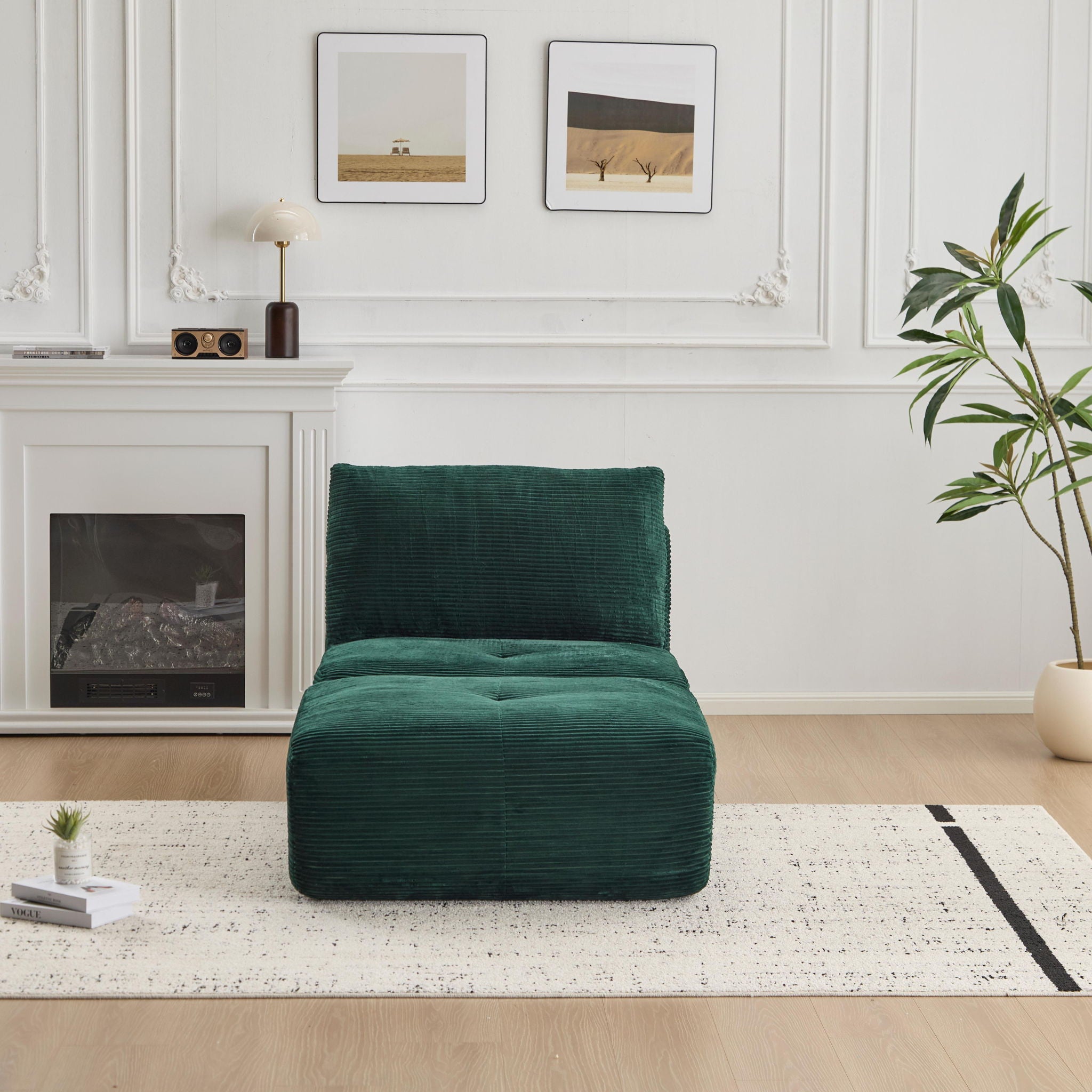 Single Chaise Longue With Movable Ottoman For Living Room