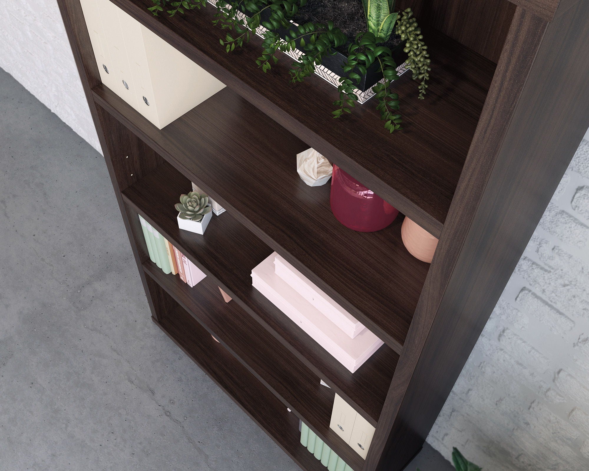 5-Shelf Commercial Bookcase in Noble Elm