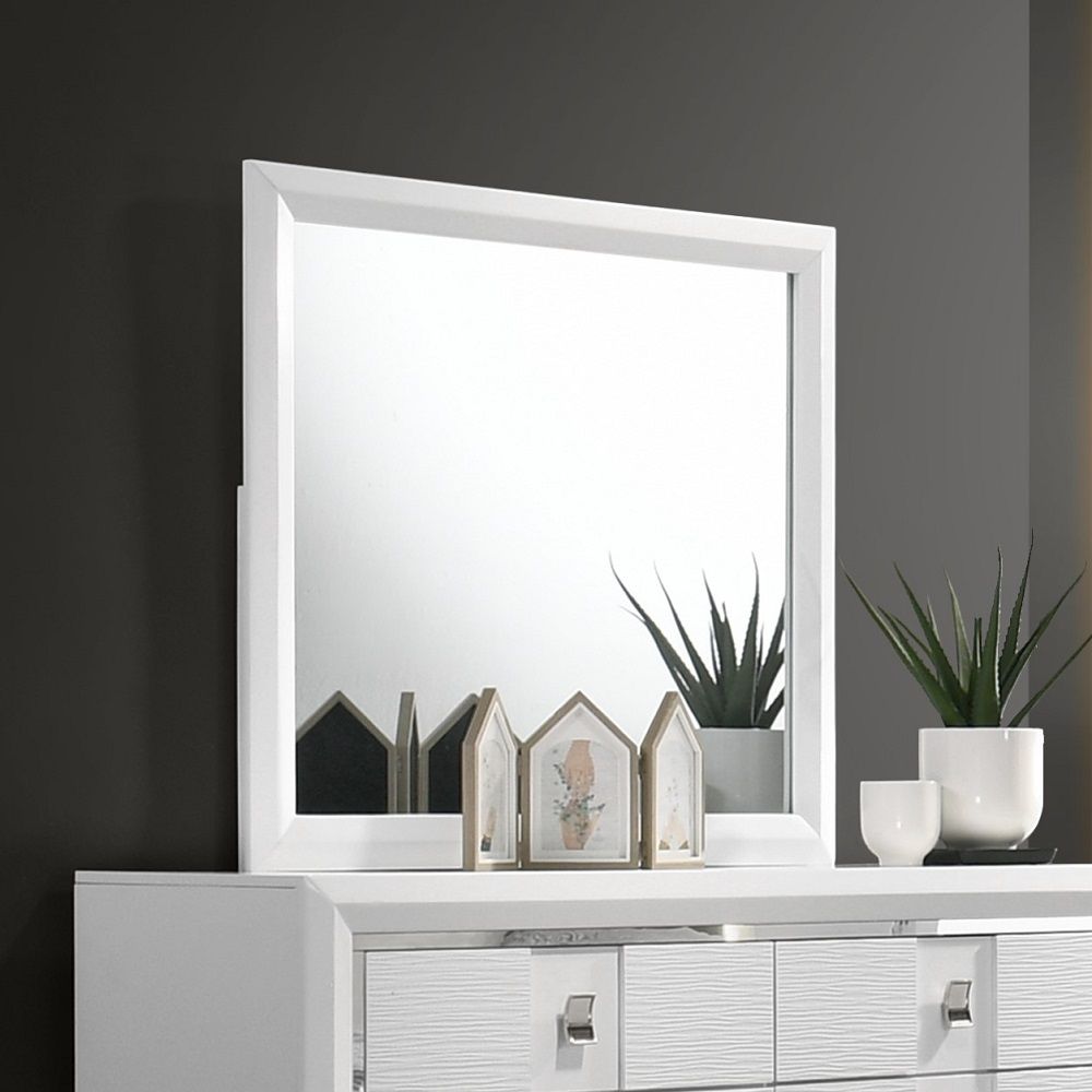 ACME Elain - Mirror - White | Meri Furniture