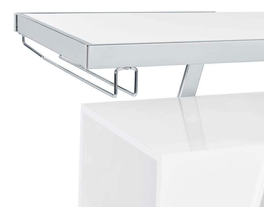 Coaster Fine Furniture Araceli - Freestanding LED Home Bar Cabinet - White High Gloss | Meri Furniture