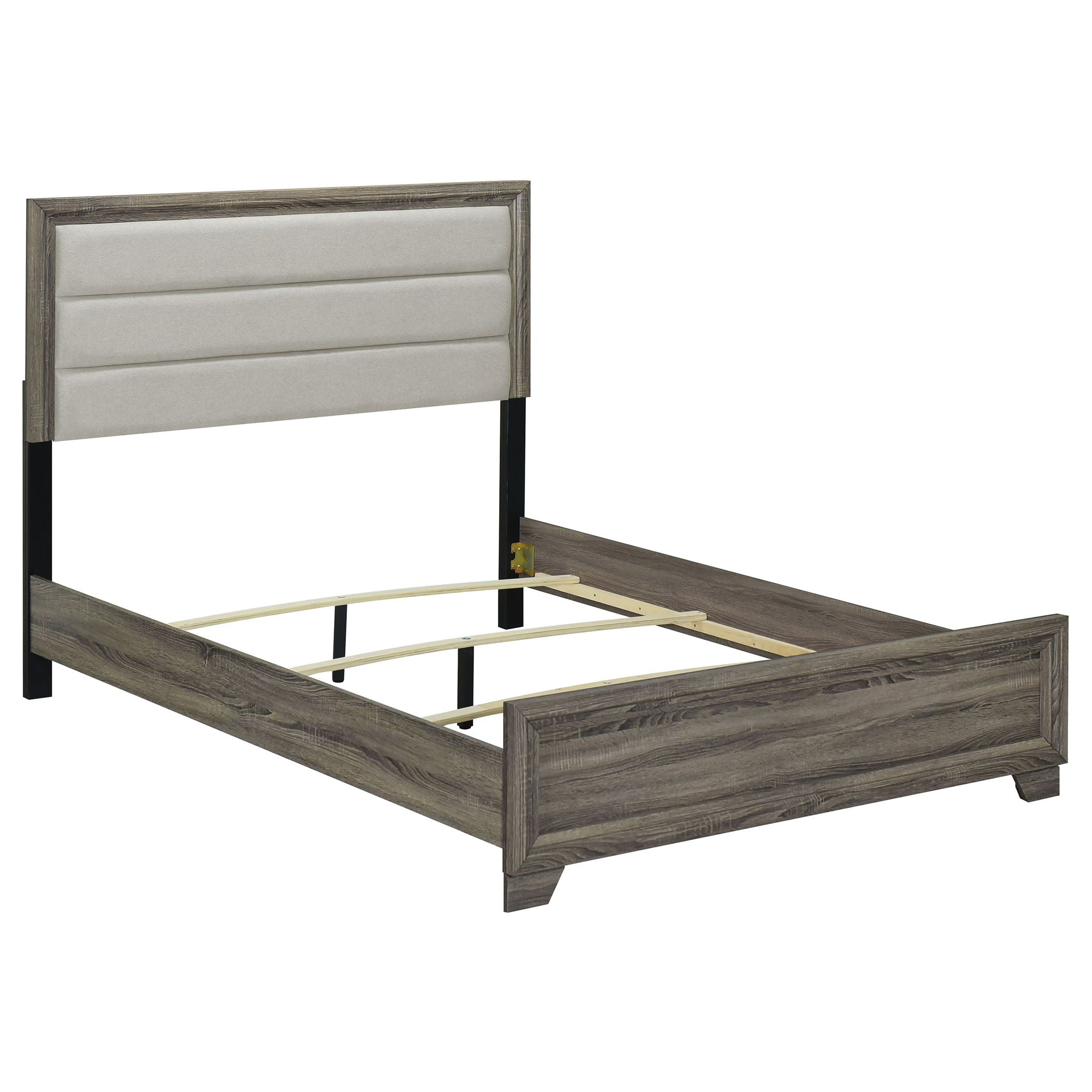 Funston - 4 Piece Queen Bedroom Set With Upholstered Headboard - Oak
