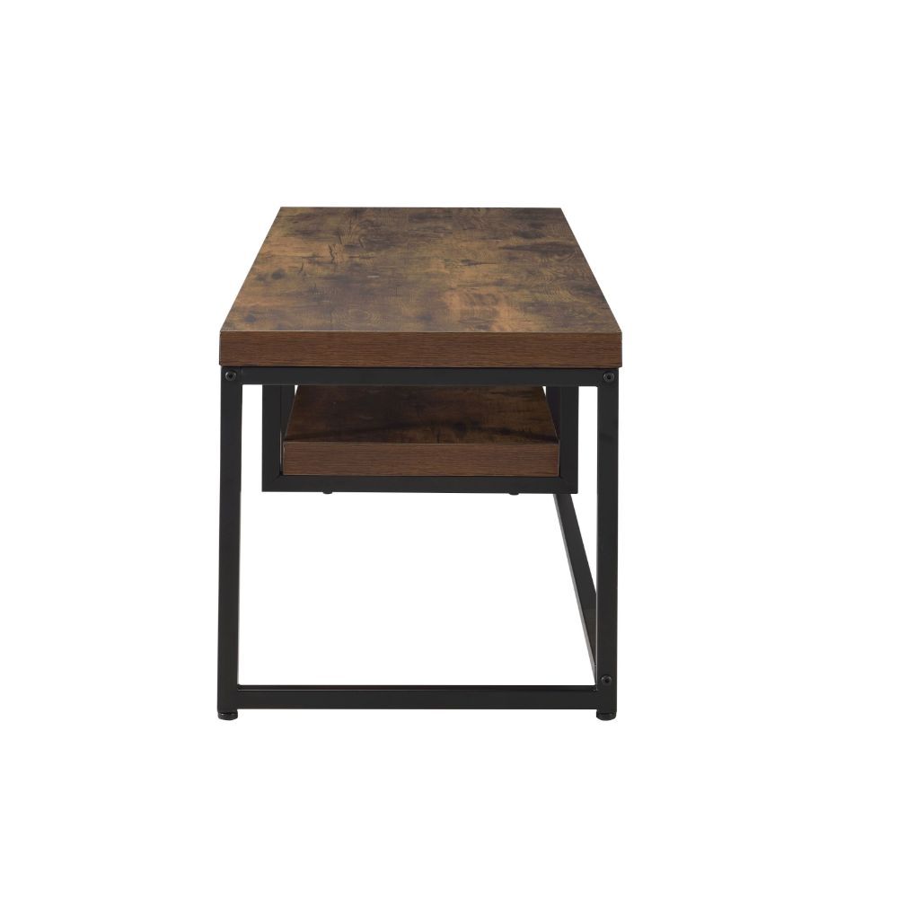 ACME Bob - TV Stand - Weathered Oak & Black | Meri Furniture