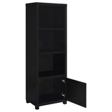 Jupiter - 3-Shelf Engineered Wood Media Tower - Black