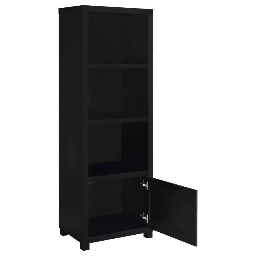 Coaster Fine Furniture Jupiter - 3-Shelf Engineered Wood Media Tower - Black | Meri Furniture