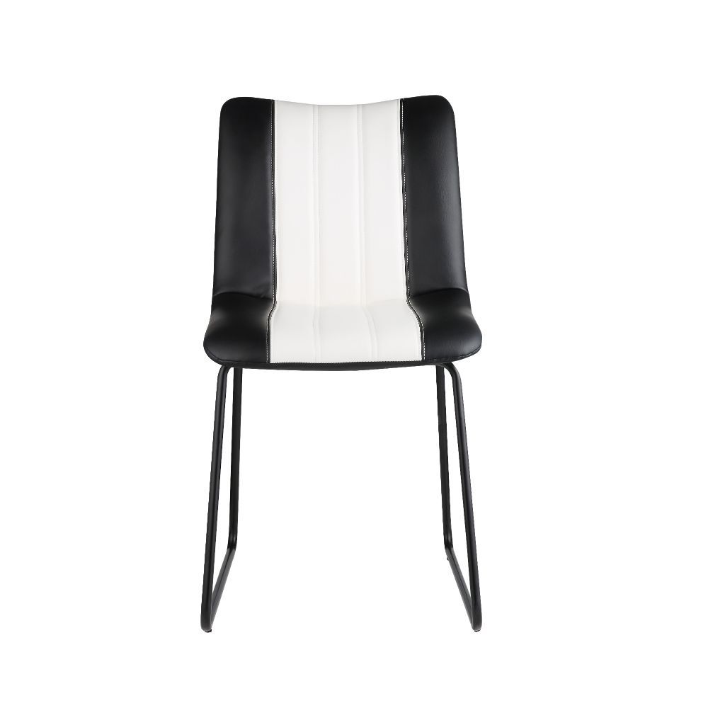 ACME Muscari Accent Chair - Black/White PU & Black | Meri Furniture