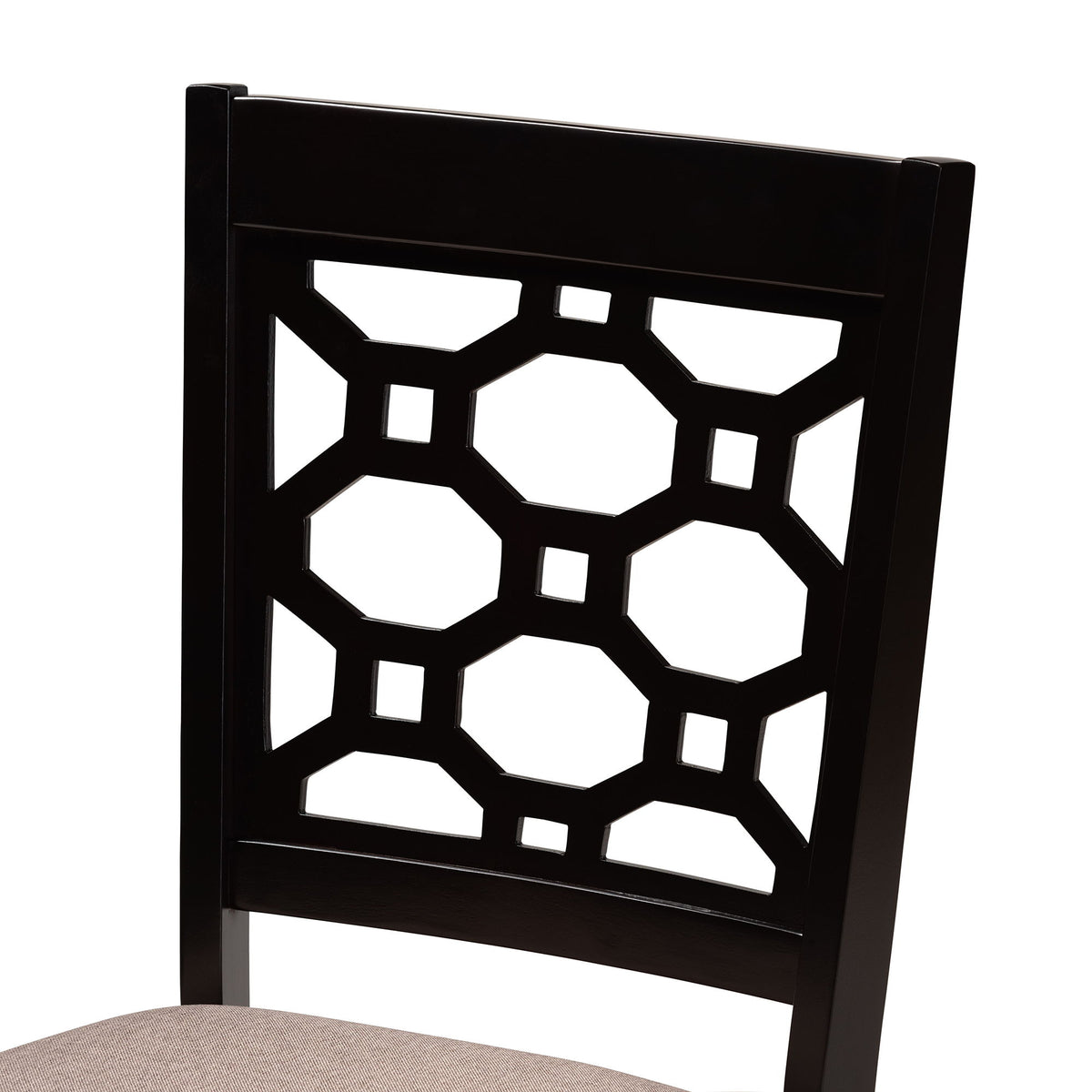 Gabriel Modern and Contemporary Sand Fabric Upholstered and Dark Brown Finished Wood 6-Piece Dining Set