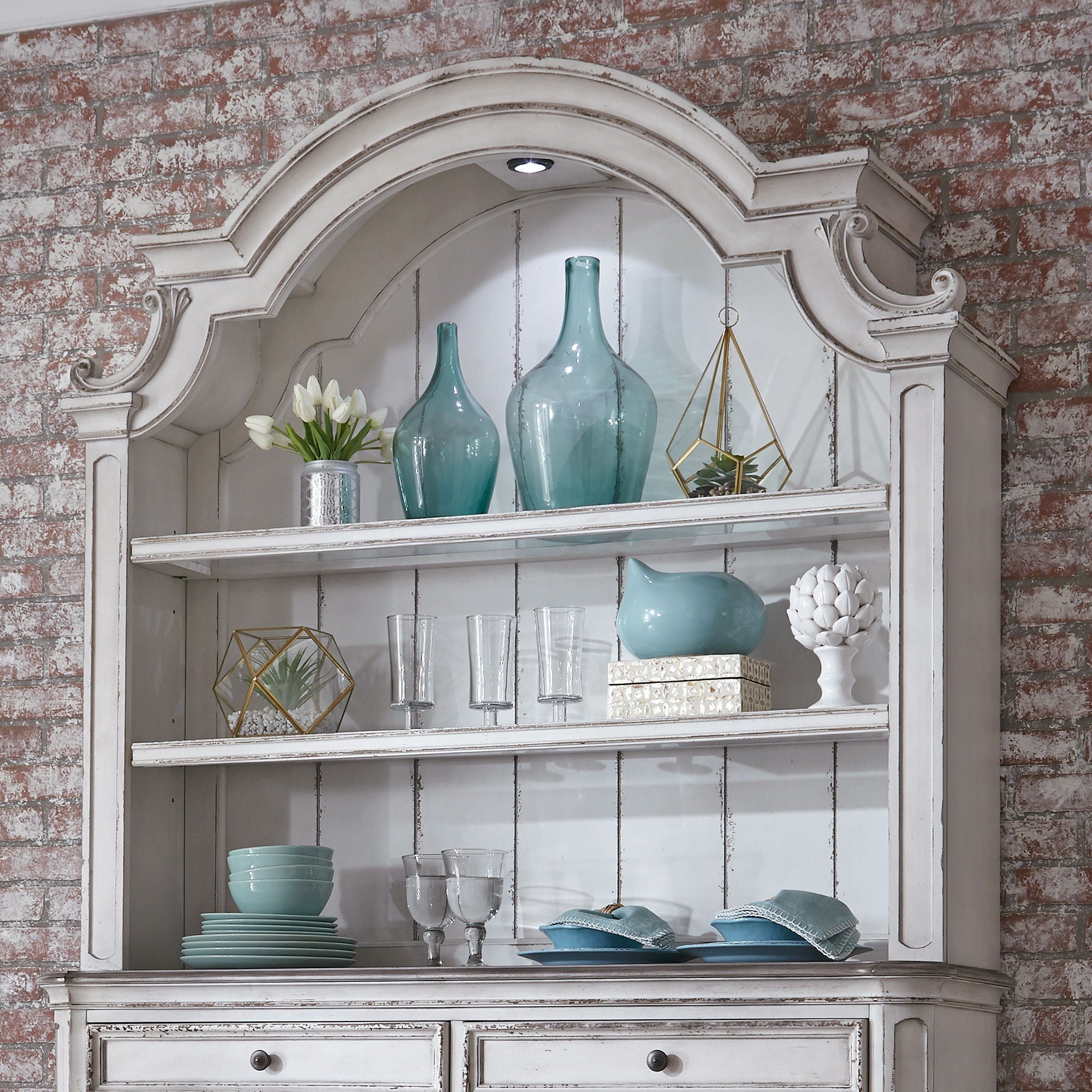 Liberty Furniture Magnolia Manor - Hutch - Aged White | Meri Furniture
