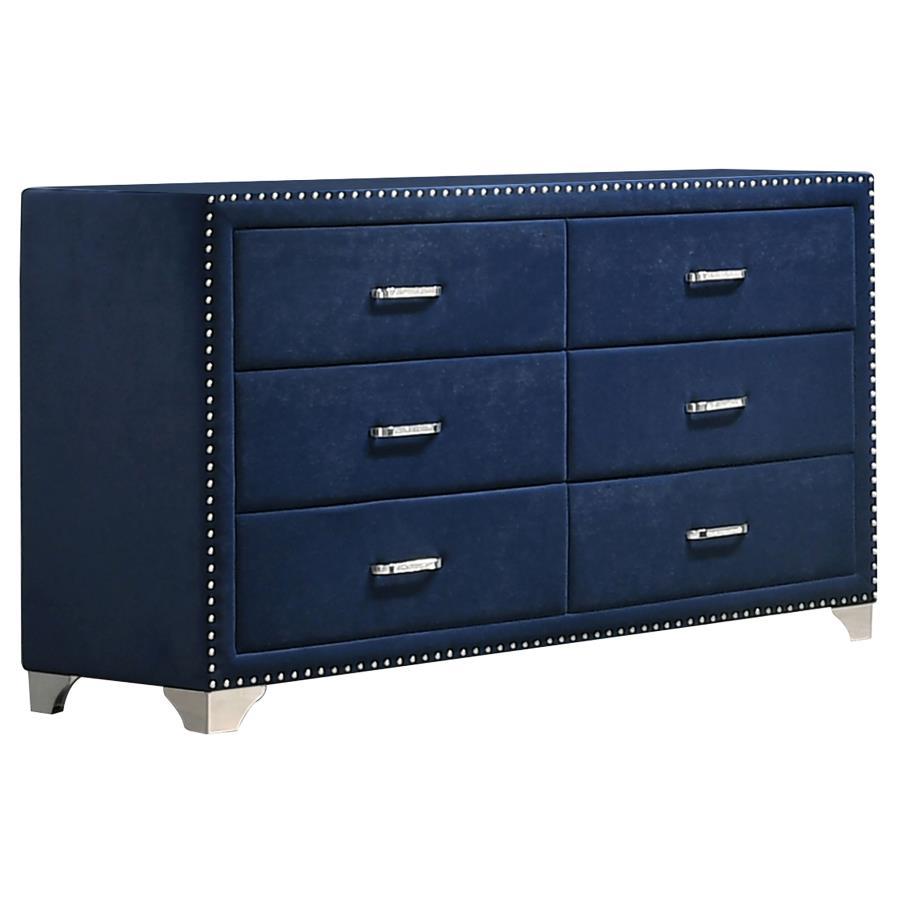 Coaster Fine Furniture Melody - 6-Drawer Upholstered Dresser | Meri Furniture