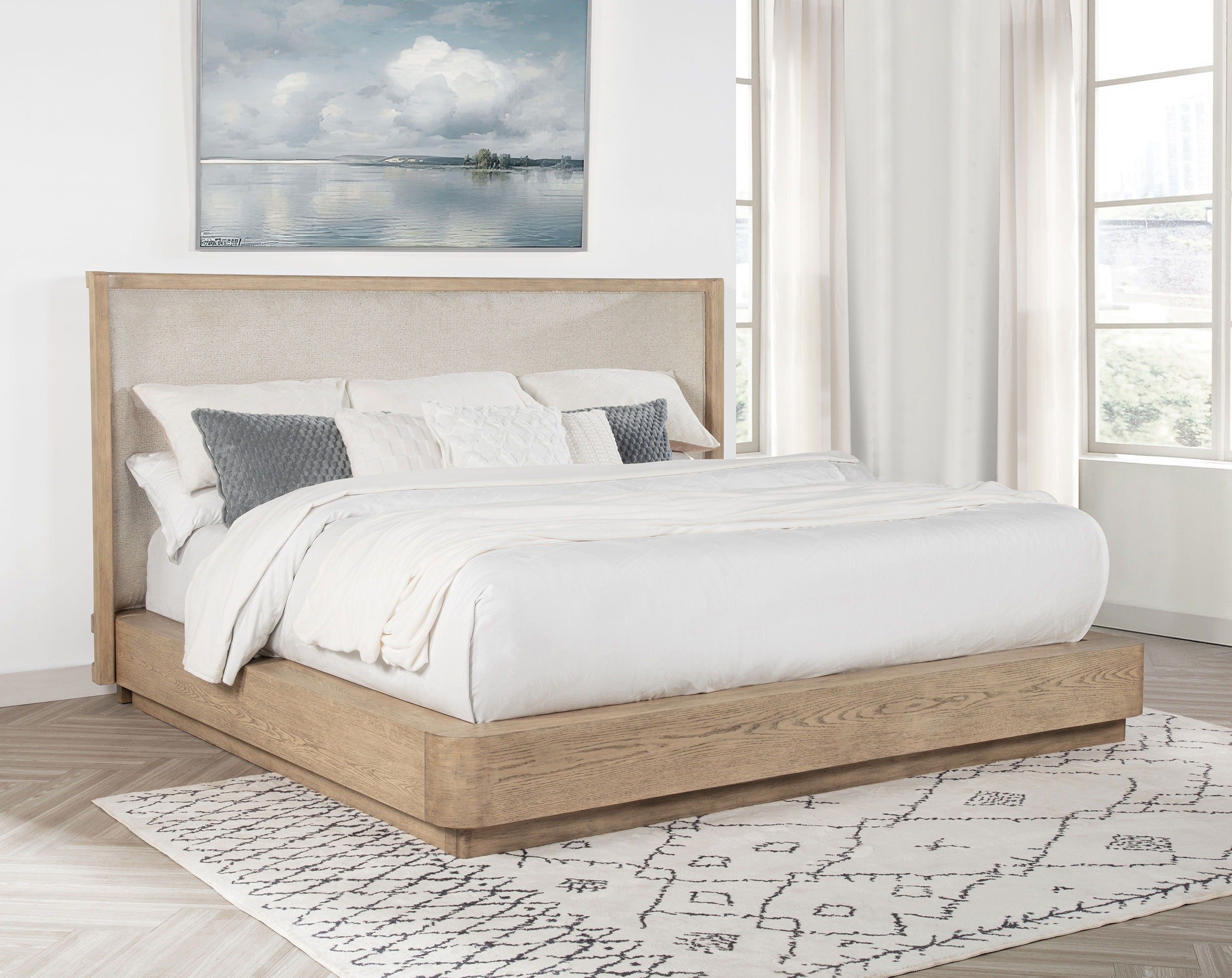 Coaster Fine Furniture Kailani - 49" California King Wingback Bed - Beige Oak | Meri Furniture