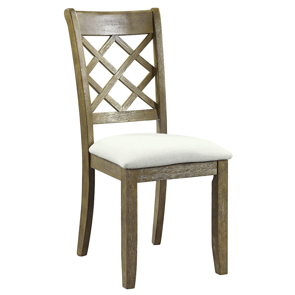 Karsen - Side Chair Set of 2) - Beige Linen & Rustic Oak