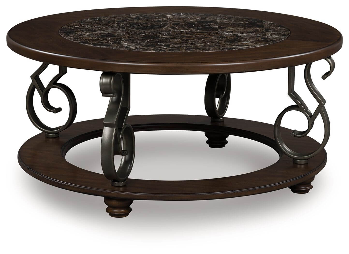 Frallyn - Round Cocktail Table - Dark Brown