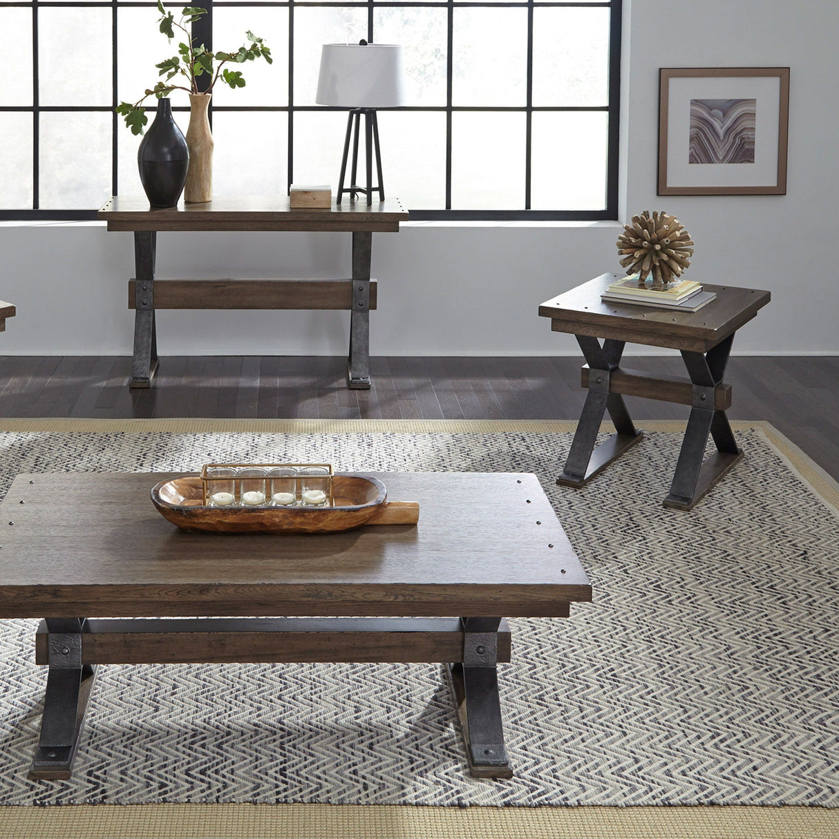 Liberty Furniture Sonoma Road - 3 Piece Set (1 Cocktail 2 End Tables) - Light Brown | Meri Furniture