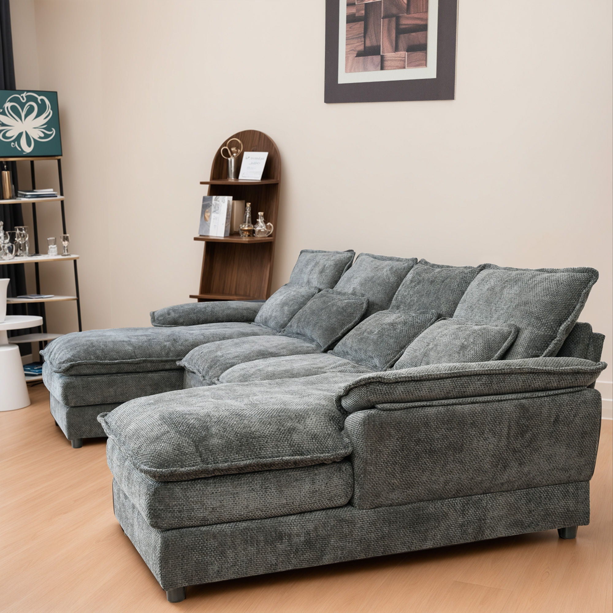Modular Sectional Sofa Cloud Couch With Double Chaise Lounge