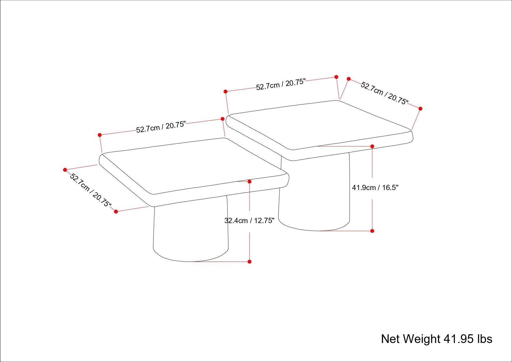 Zachary - 2 Piece Set Cast Aluminum Coffee Table - Black