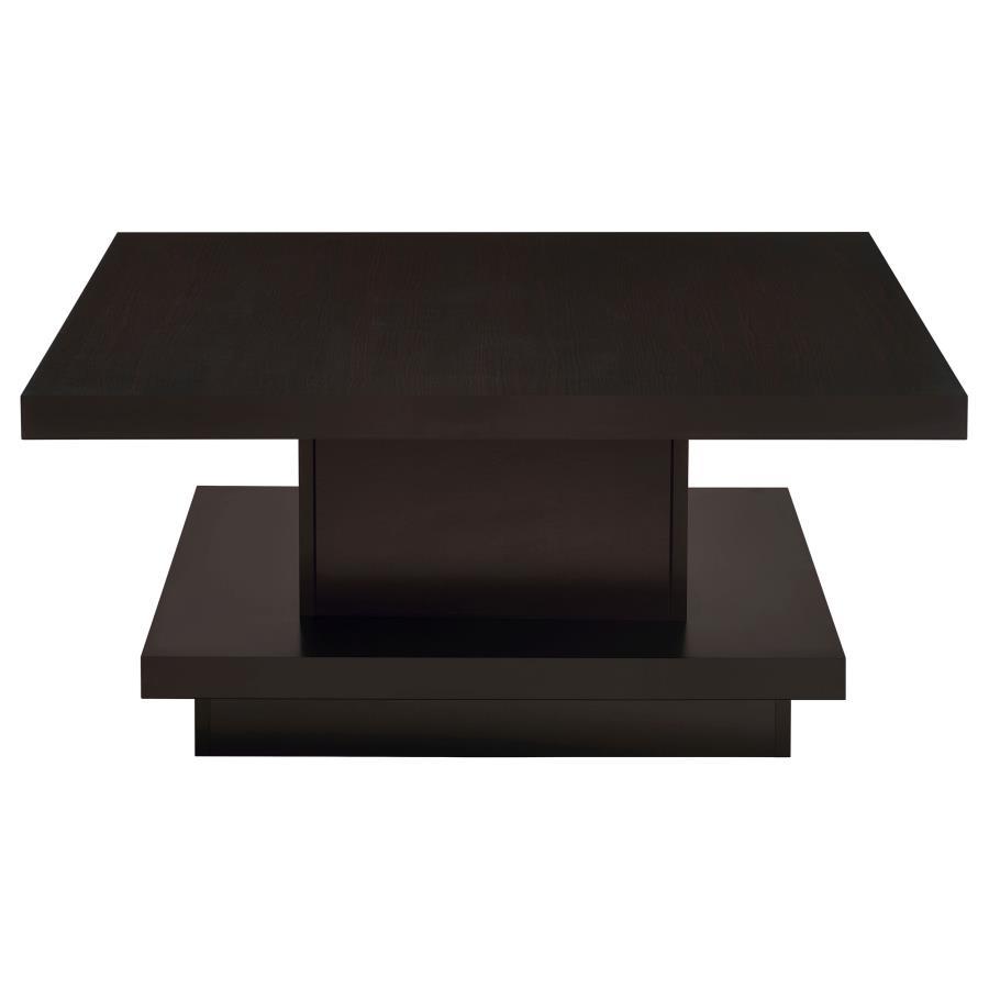 Coaster Fine Furniture Reston - Square Engineered Wood Coffee Table - Cappuccino | Meri Furniture