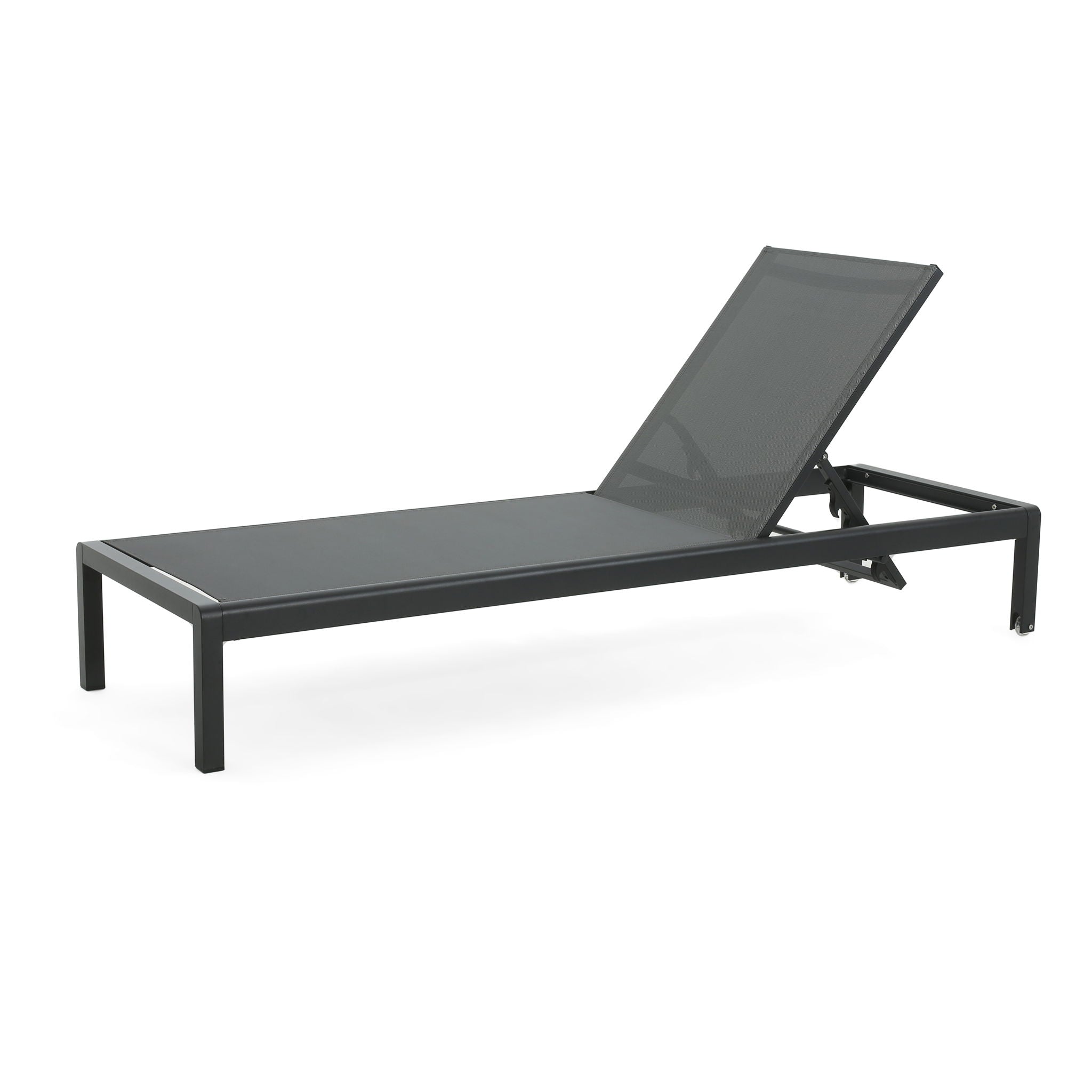 Outdoor Patio Chaise Lounge With 5 Reclining Positions