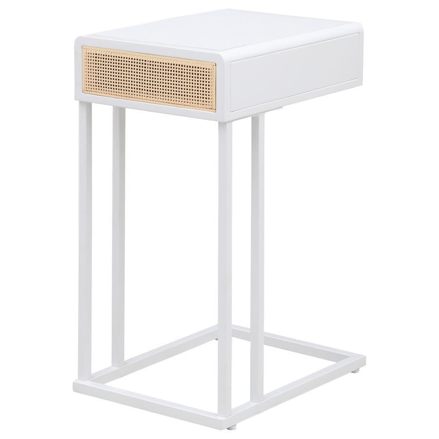 Amherst - 1-Drawer Radio Weave Cane Metal Side Table