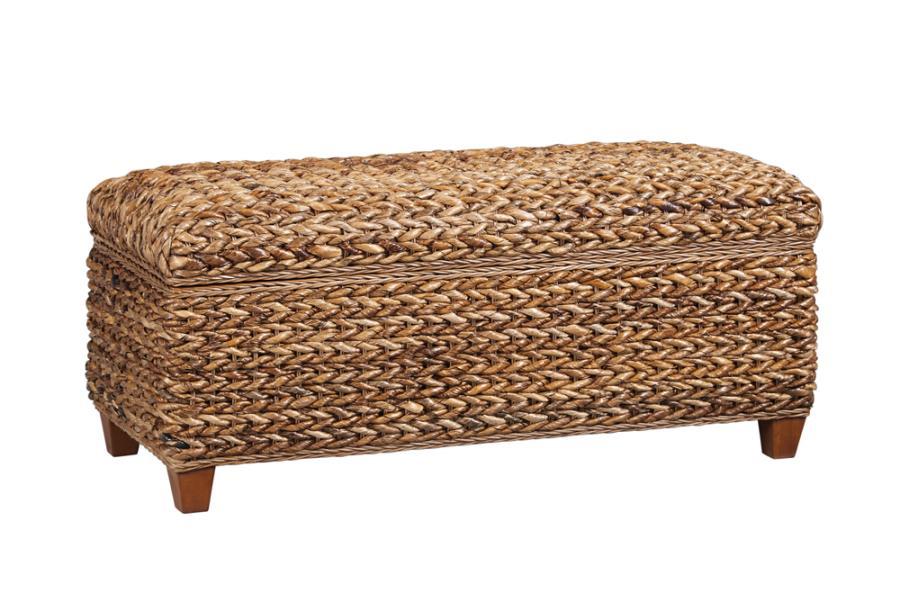 Coaster Fine Furniture Laughton - Hand-Woven Banana Leaf Storage Trunk - Amber | Meri Furniture