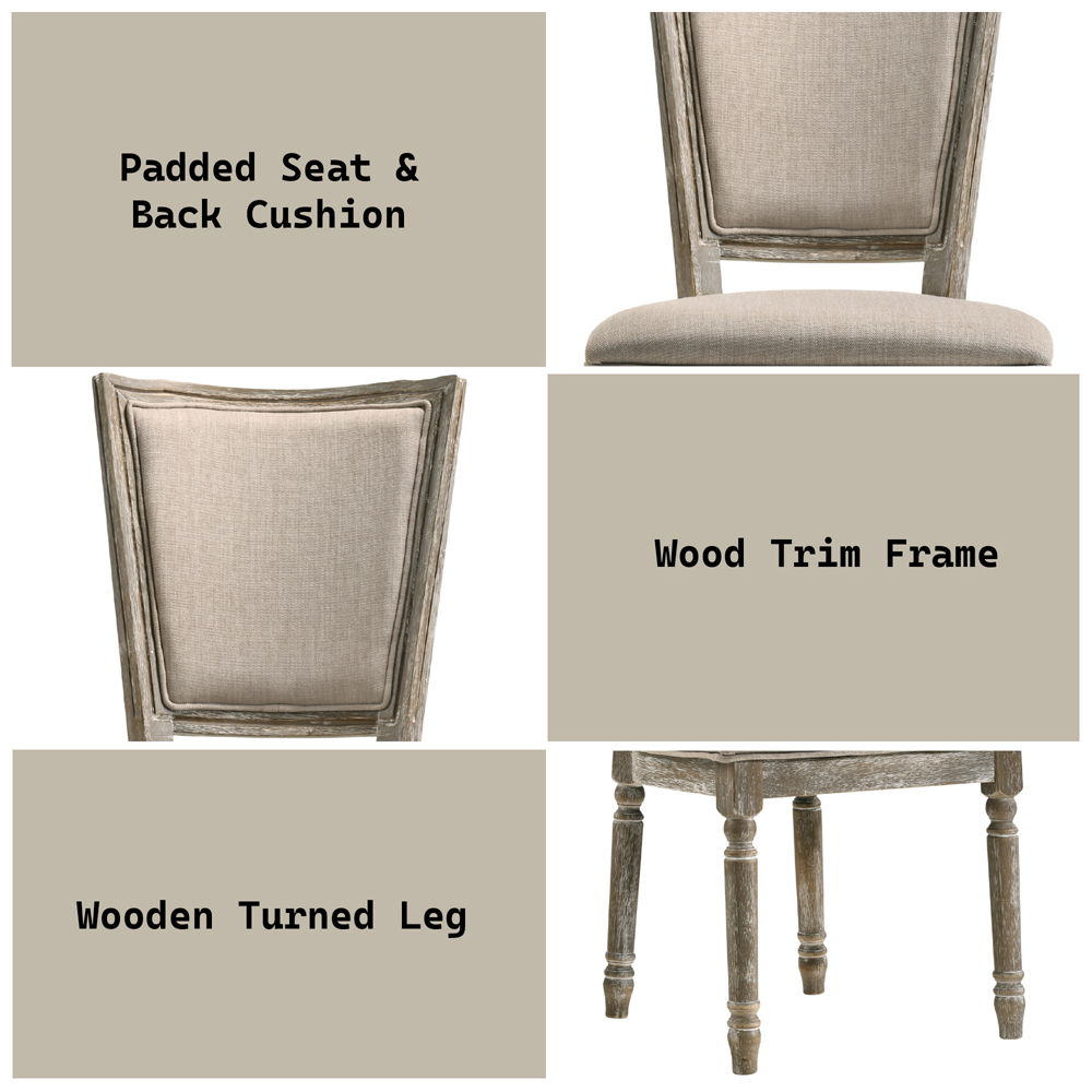 Gabrian - Fabric Side Chair Set of 2) - Two-Tone Beige & Reclaimed Gray