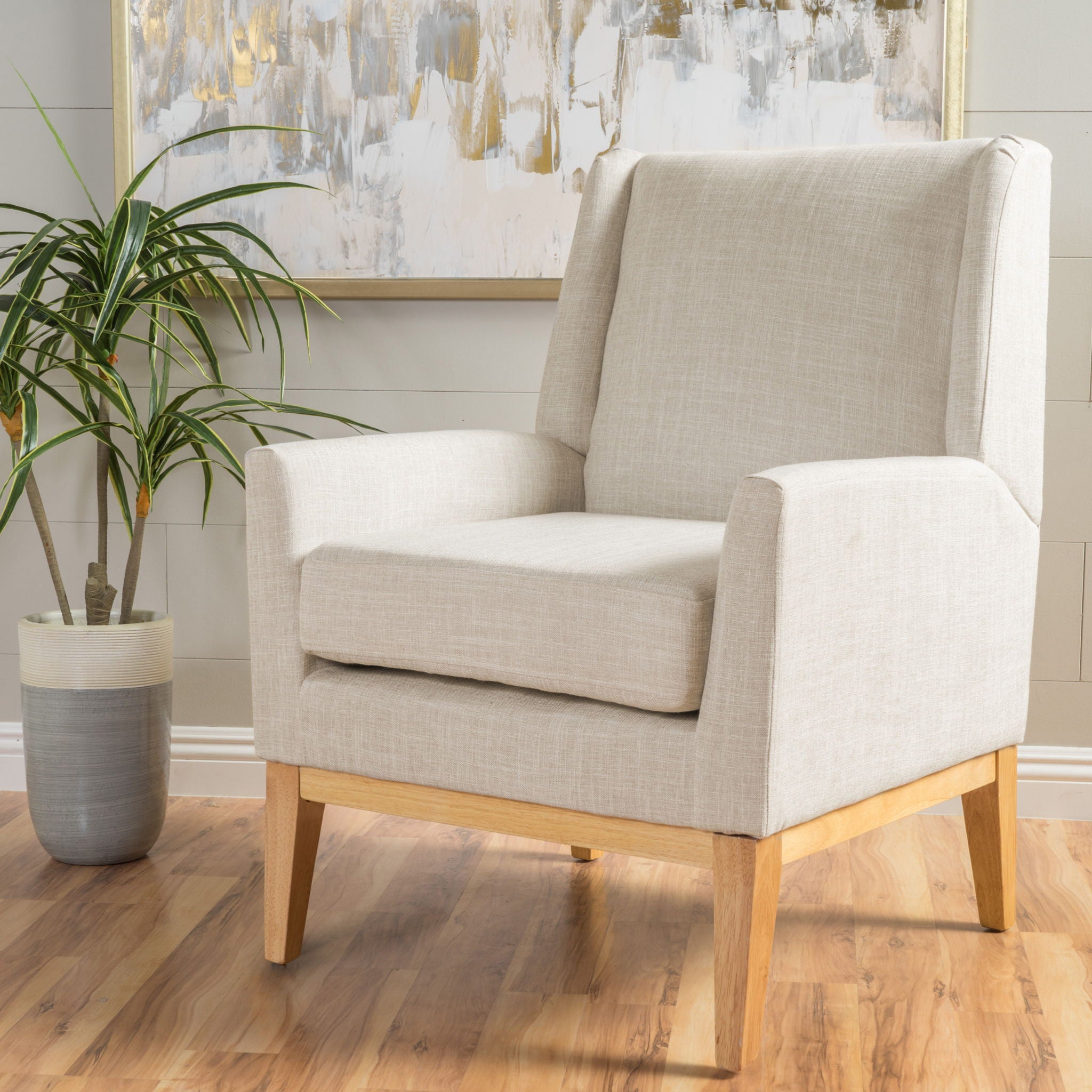 Modern Accent Chair With Padded Cushion Seat