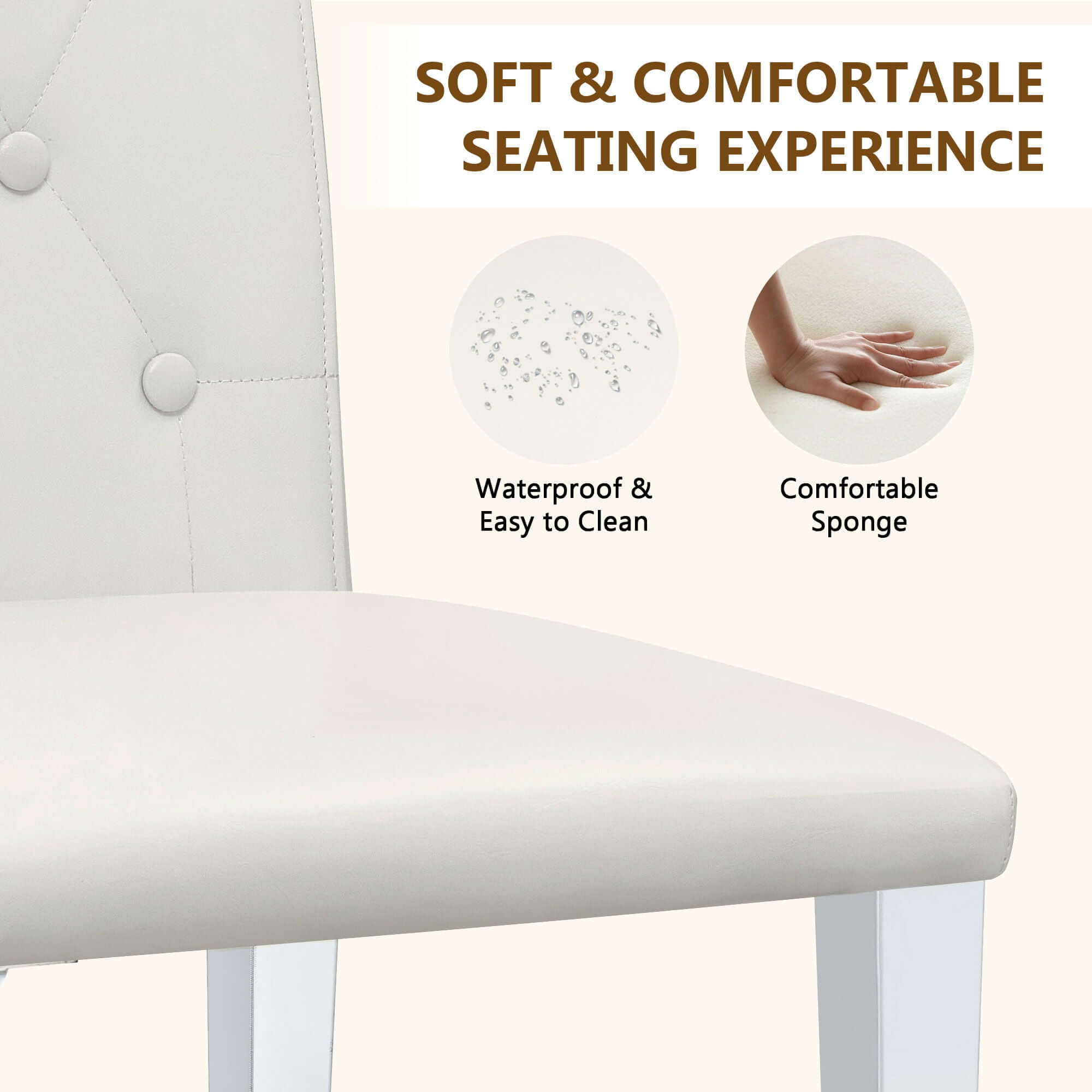 Dining Chairs With Ergonomic Buckle Backrest For Home