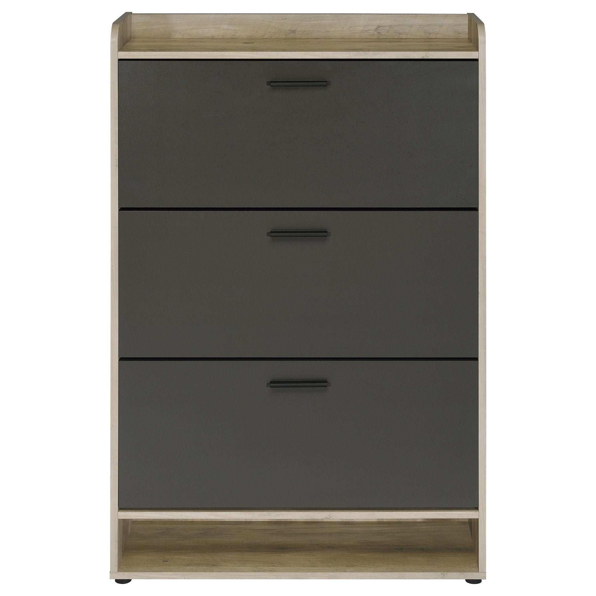 Denia 3-tier Engineered Wood Shoe Cabinet Grey