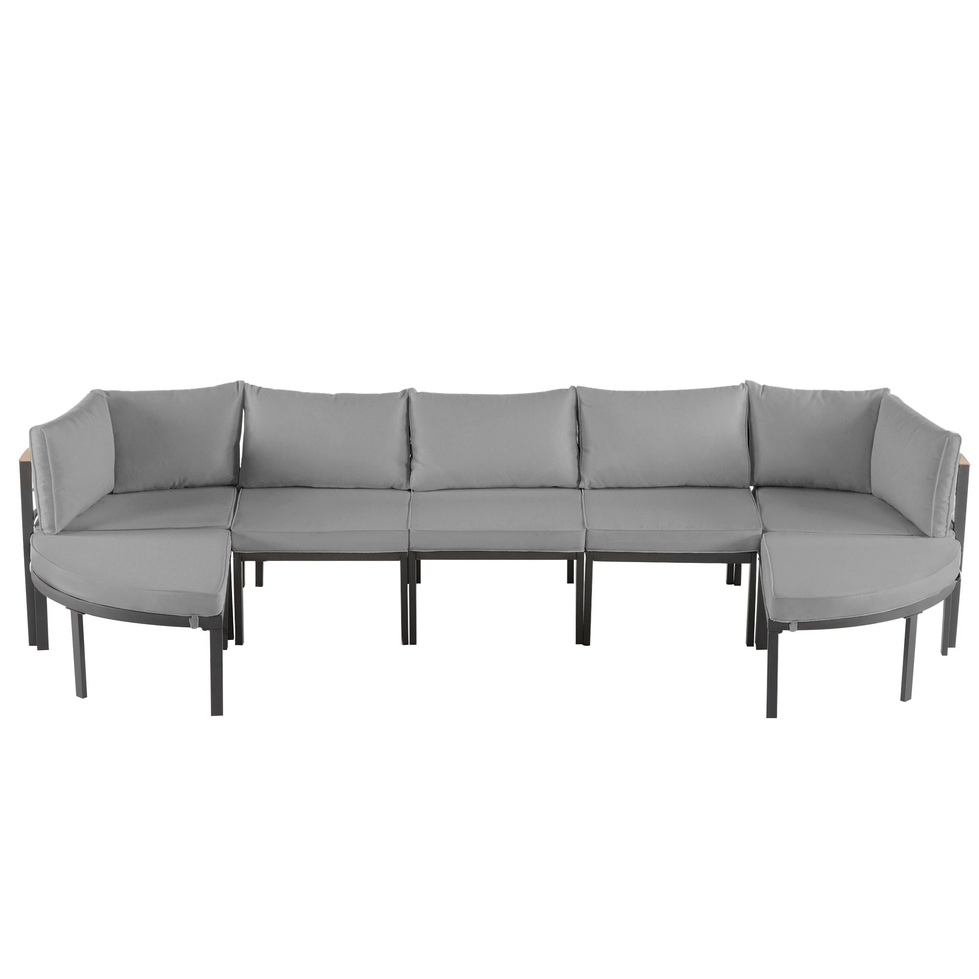 Outdoor Sectional Sofa Set Patio Seating Group With Cushions