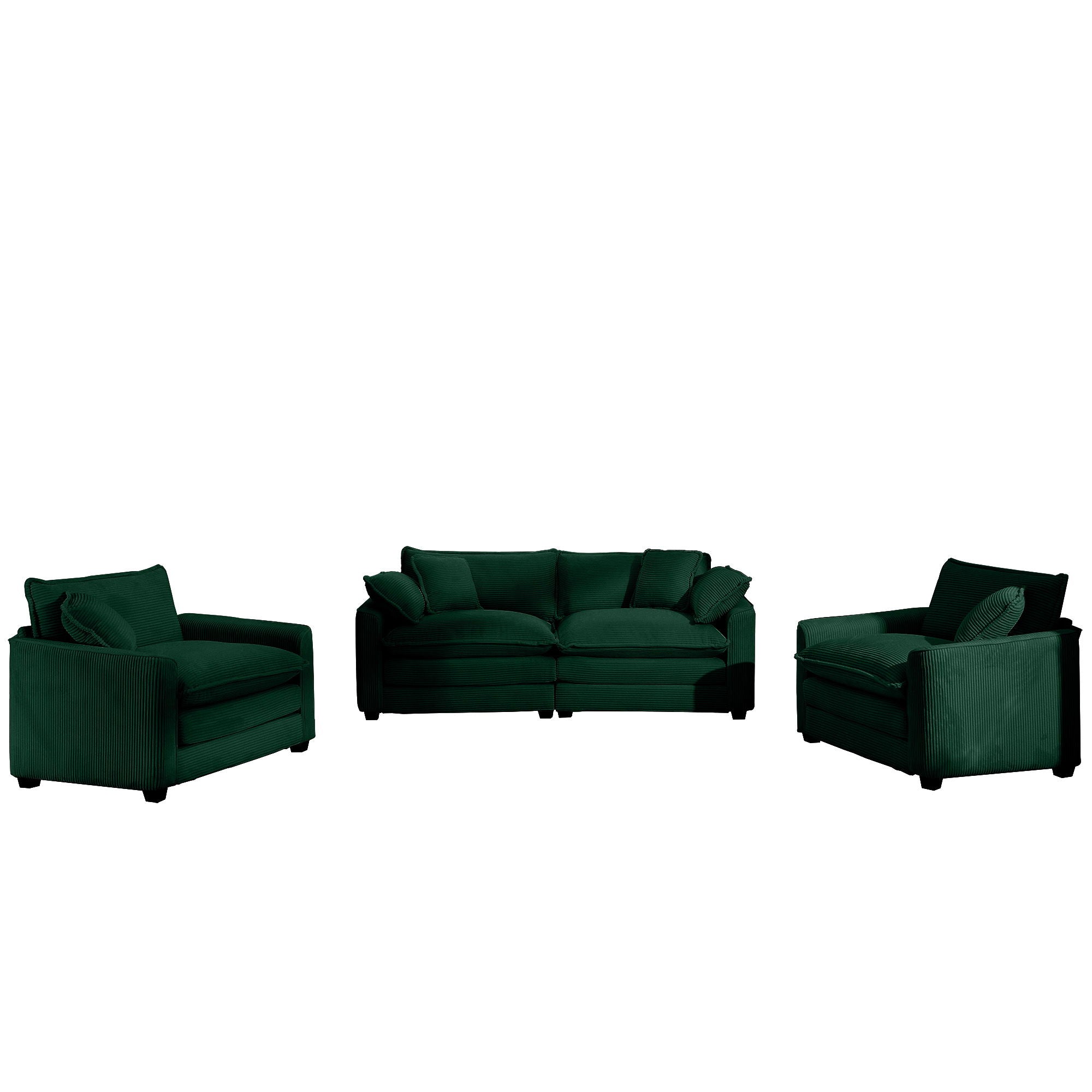 Elegant Corduroy Oversized Sectional Sofa Set With Deep Seats And Flexible Layout