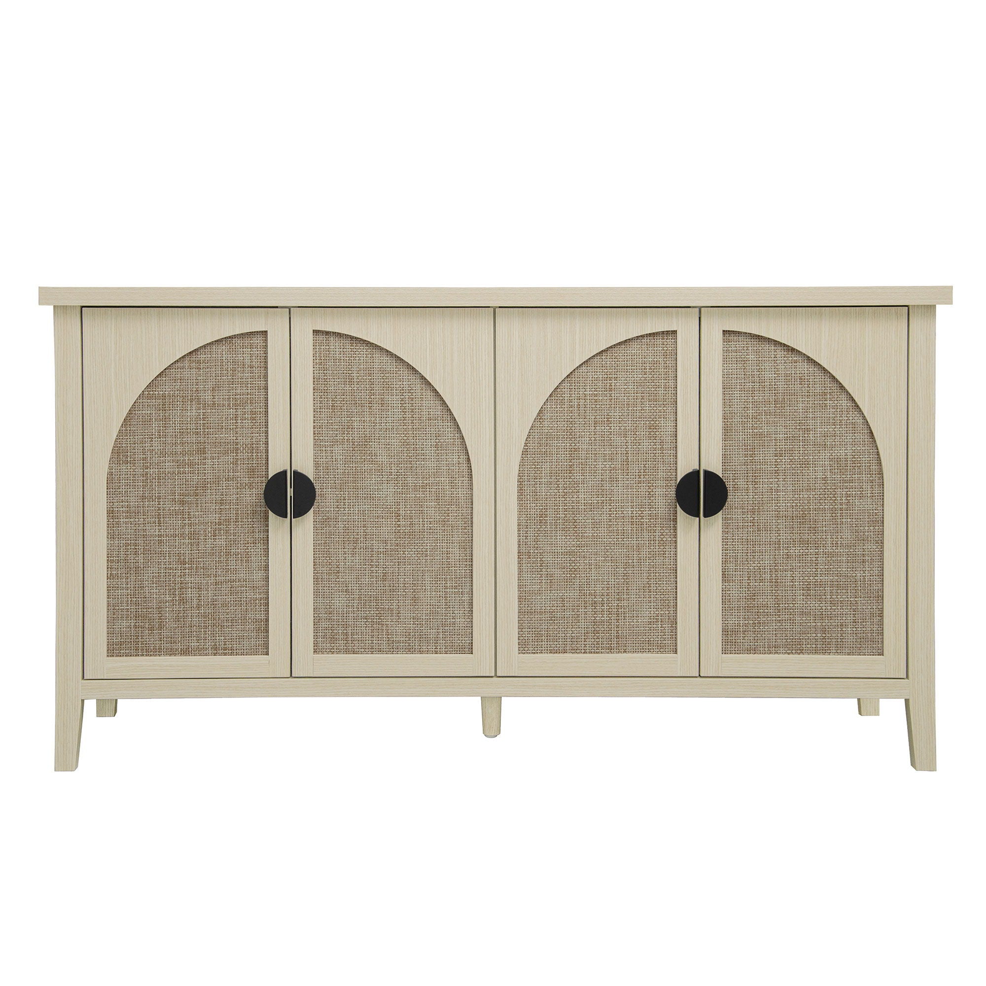 Rattan 4 Door Cabinet, Suitable For Bedroom - Natural