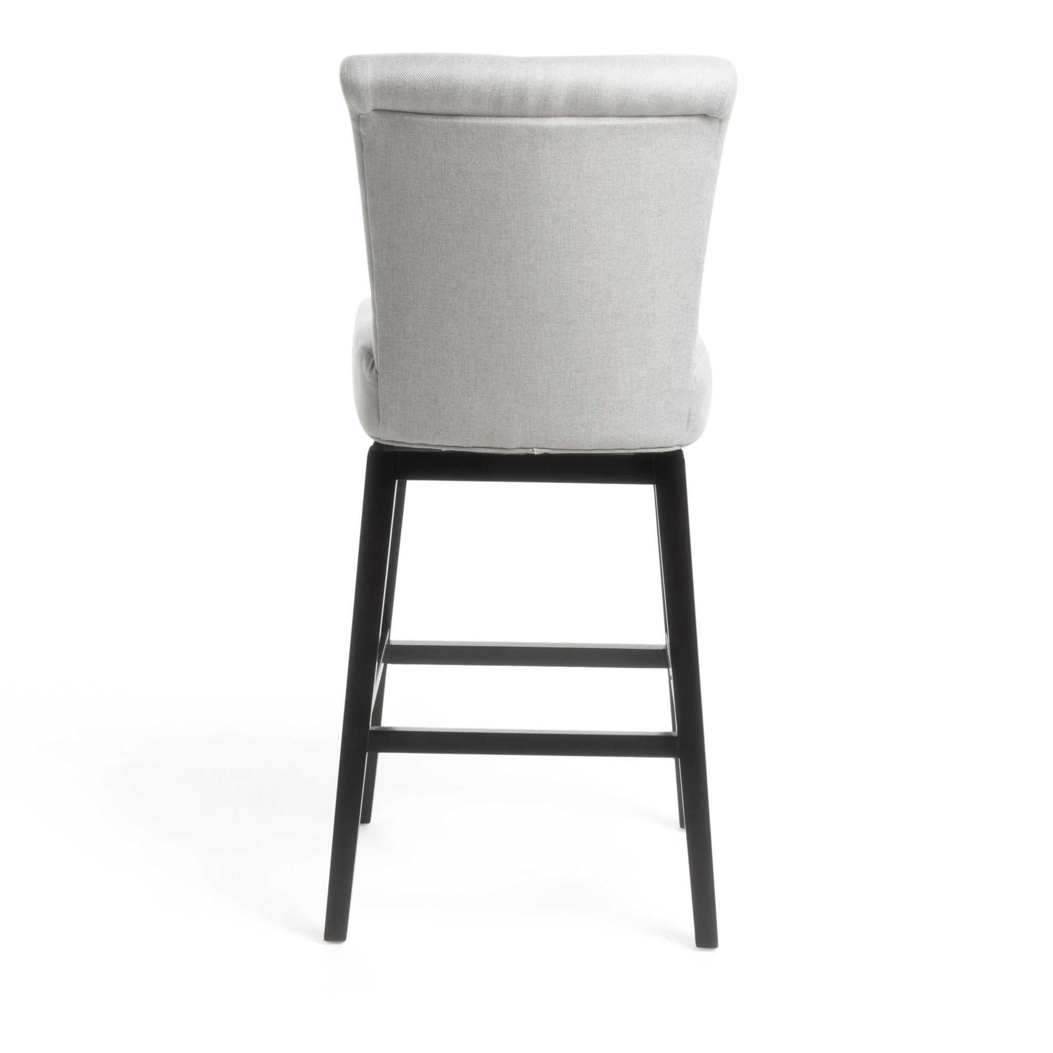 Quicksilvered - Upholstered Swivel Counter Stool With Wood Legs - Beige