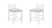 Graham Set of 2 White Finish Upholstered Seat 20"W Counter Height Chair