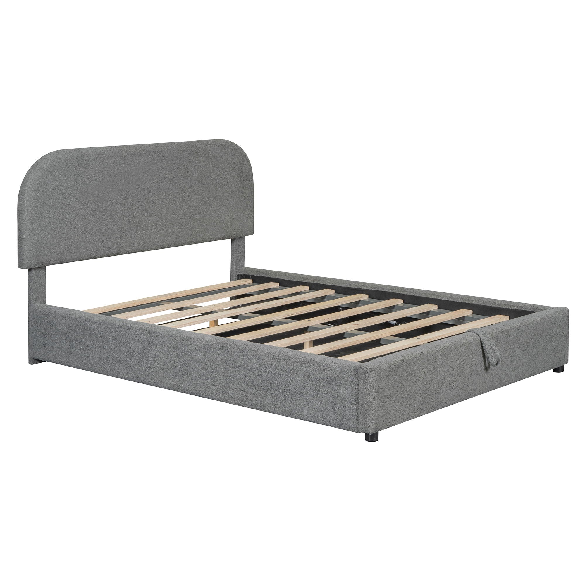 Upholstered Platform Bed With Hydraulic Storage System