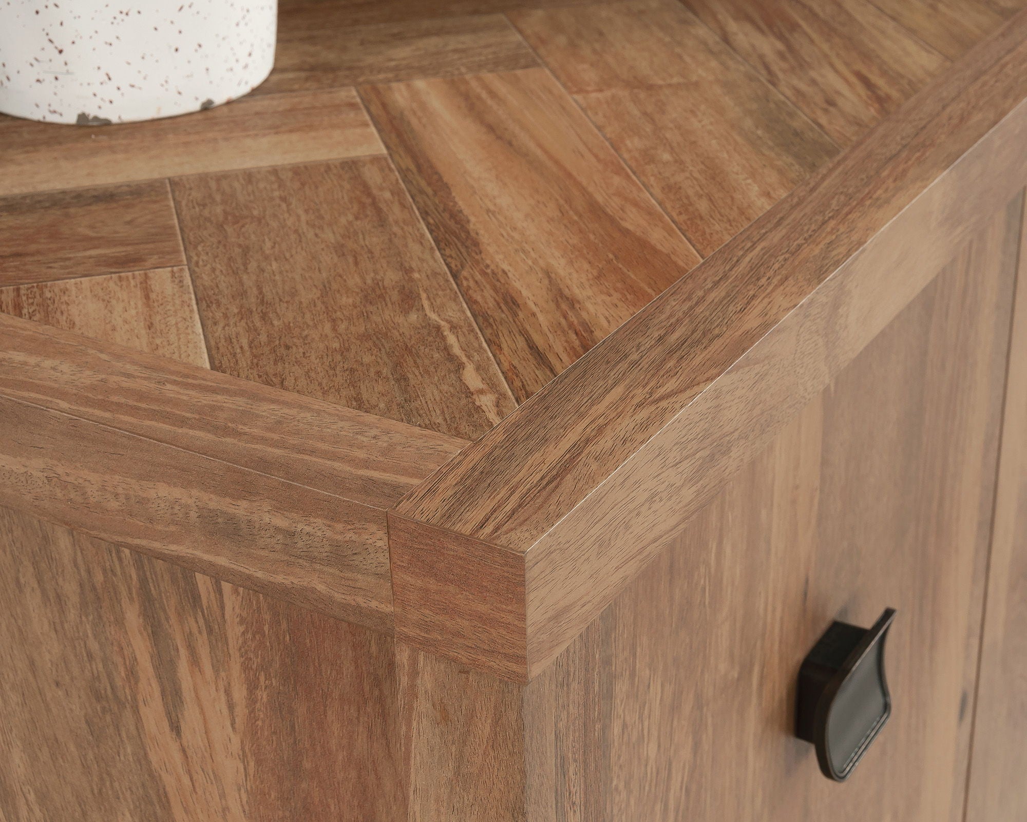 Office Credenza with Doors in Sindoori Mango