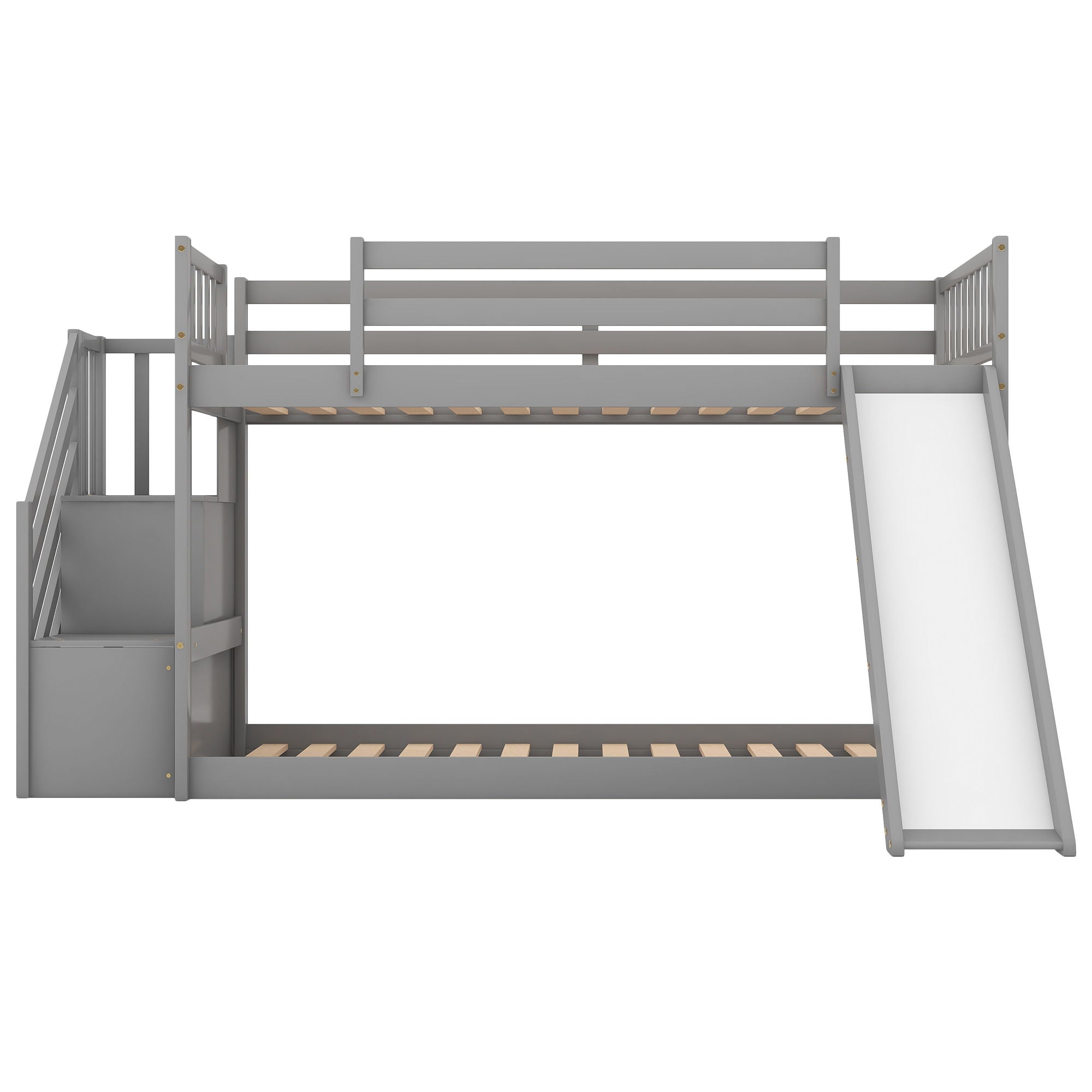 Bunk Bed With Convertible Slide And Stairway
