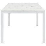 Athena - Rectangular Faux Marble Dining Table - Chrome