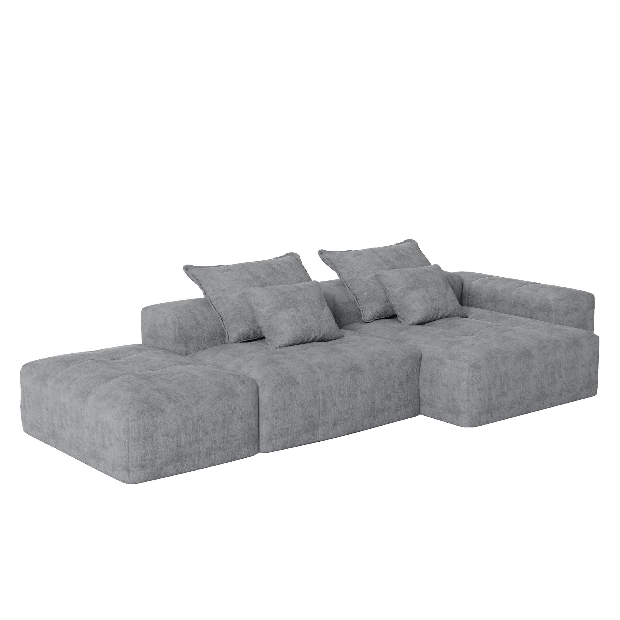 Modern Oversized, Modular Sectional Sofa With Pillows